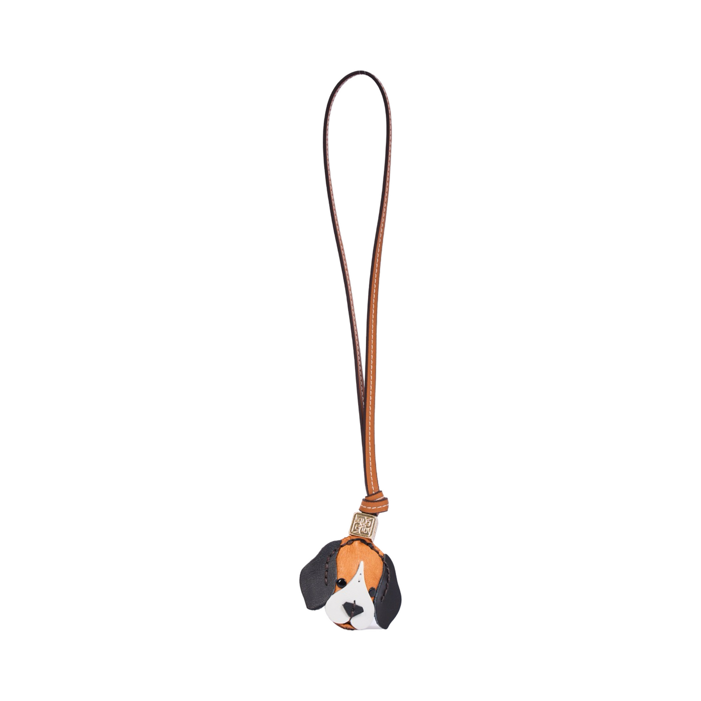 Animal Face Bag Charms Gold - Black Beagle