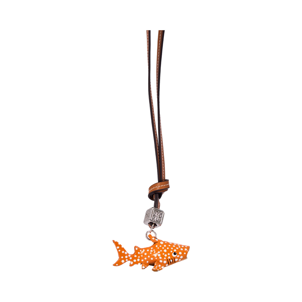 Animal Bag Charm Silver - Orange Shark