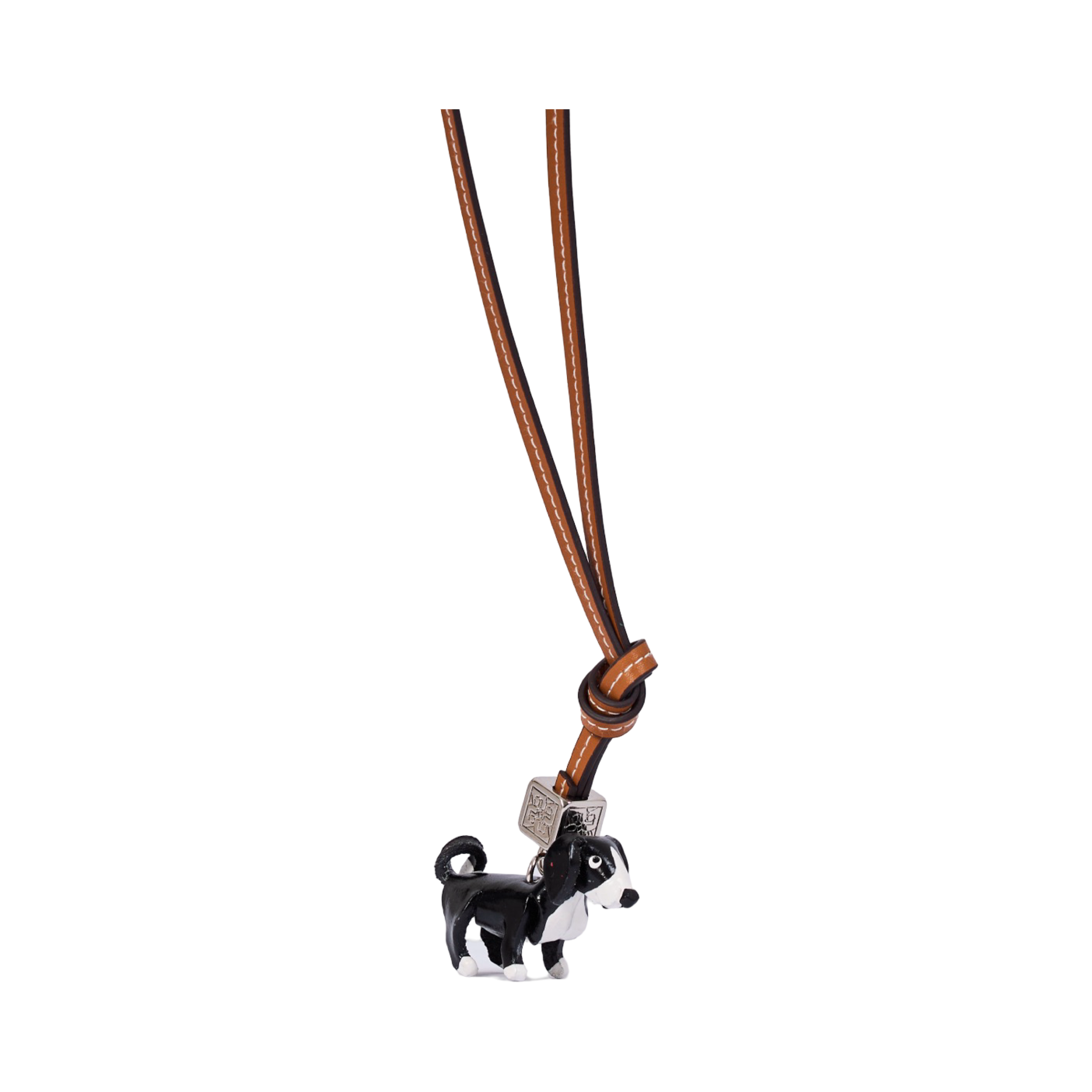 Animal Bag Charm Silver - Black Puppy