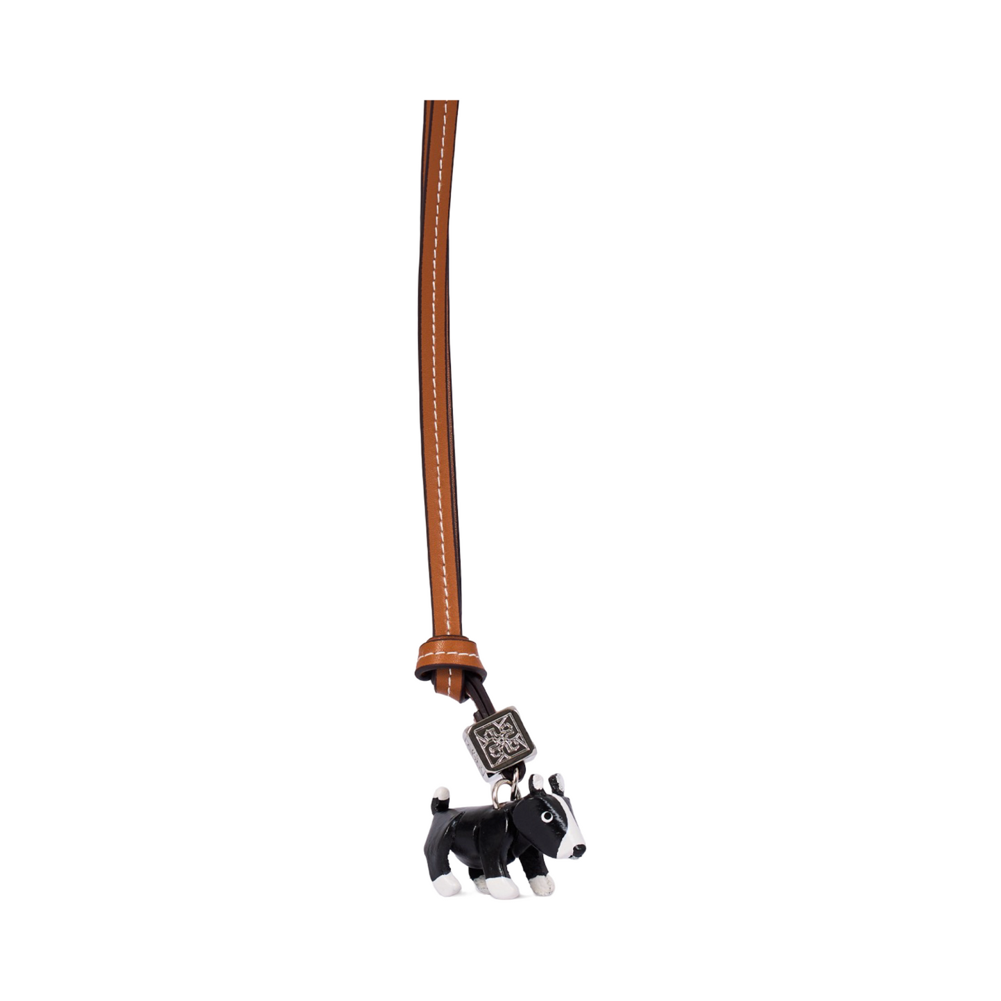 Animal Bag Charm Silver - Black Pit Bull