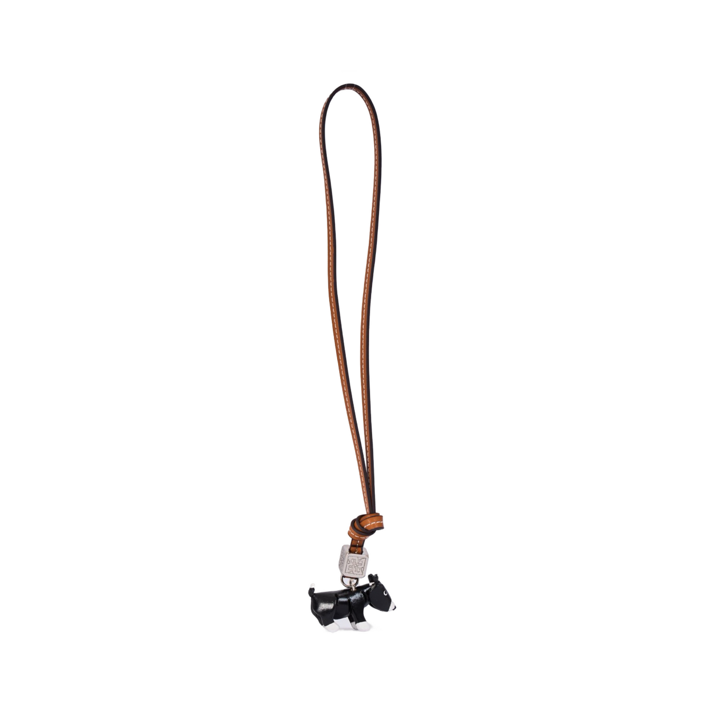 Animal Bag Charm Silver - Black Pit Bull