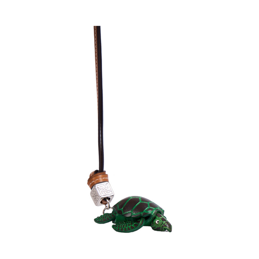 Animal Bag Charms Silver - Green Turtle