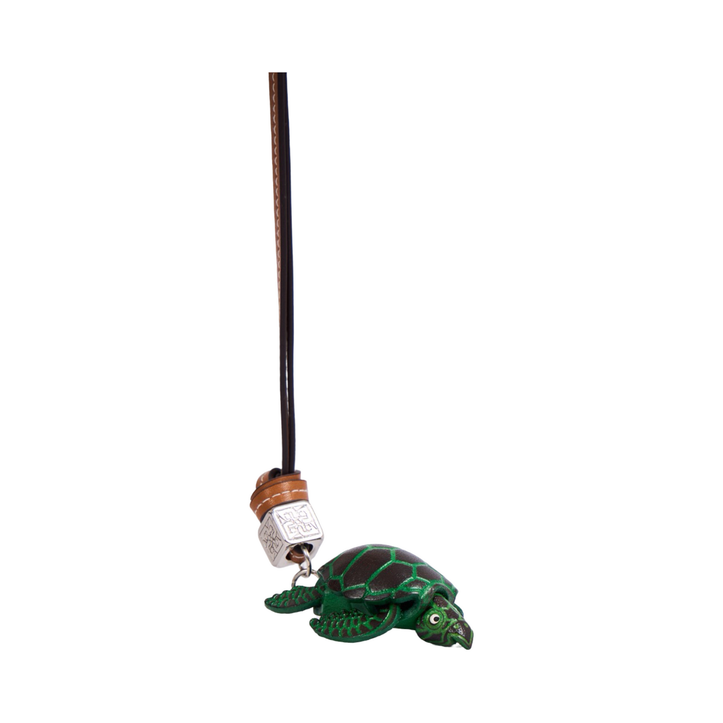 Animal Bag Charms Silver - Green Turtle