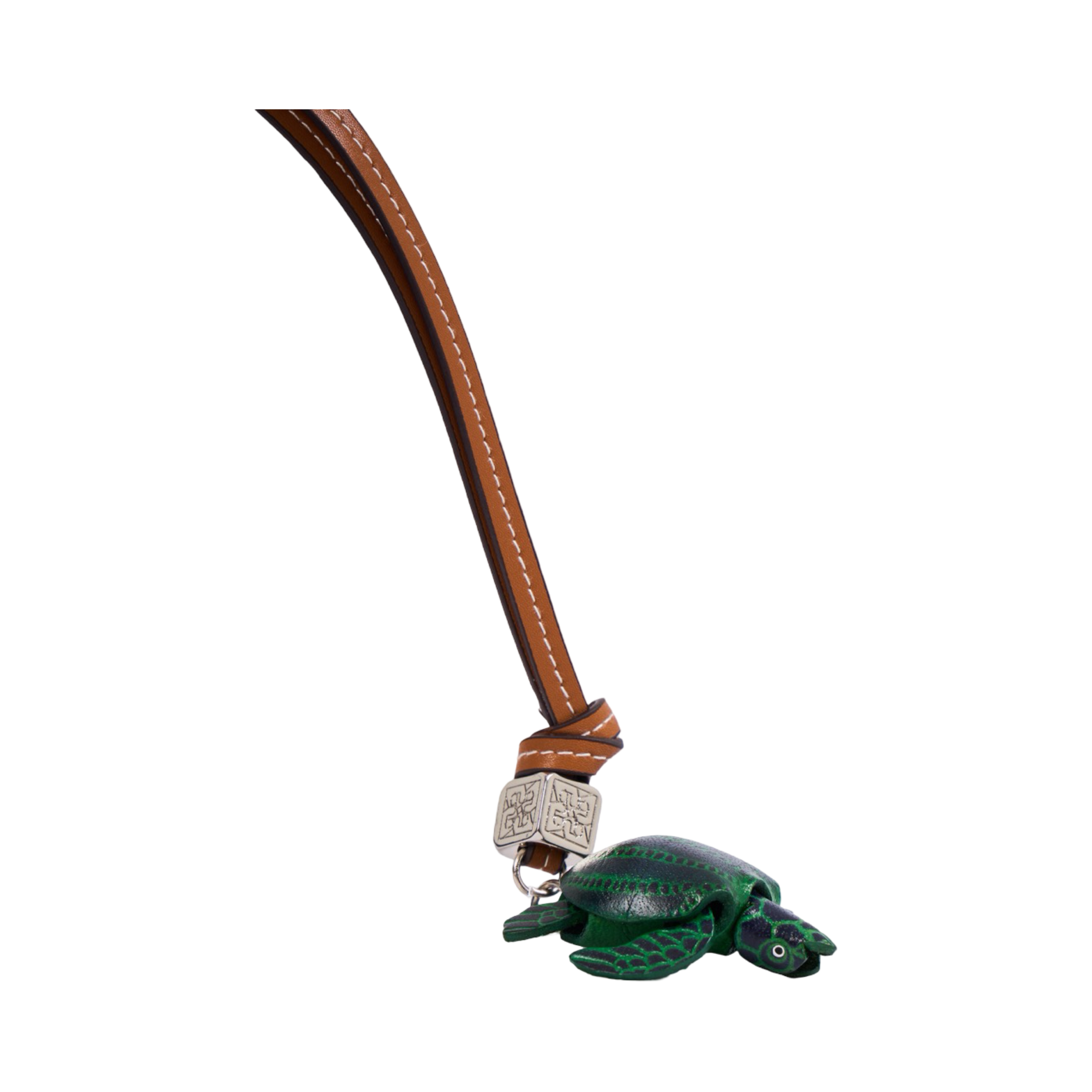 Animal Bag Charms Silver - Green Turtle