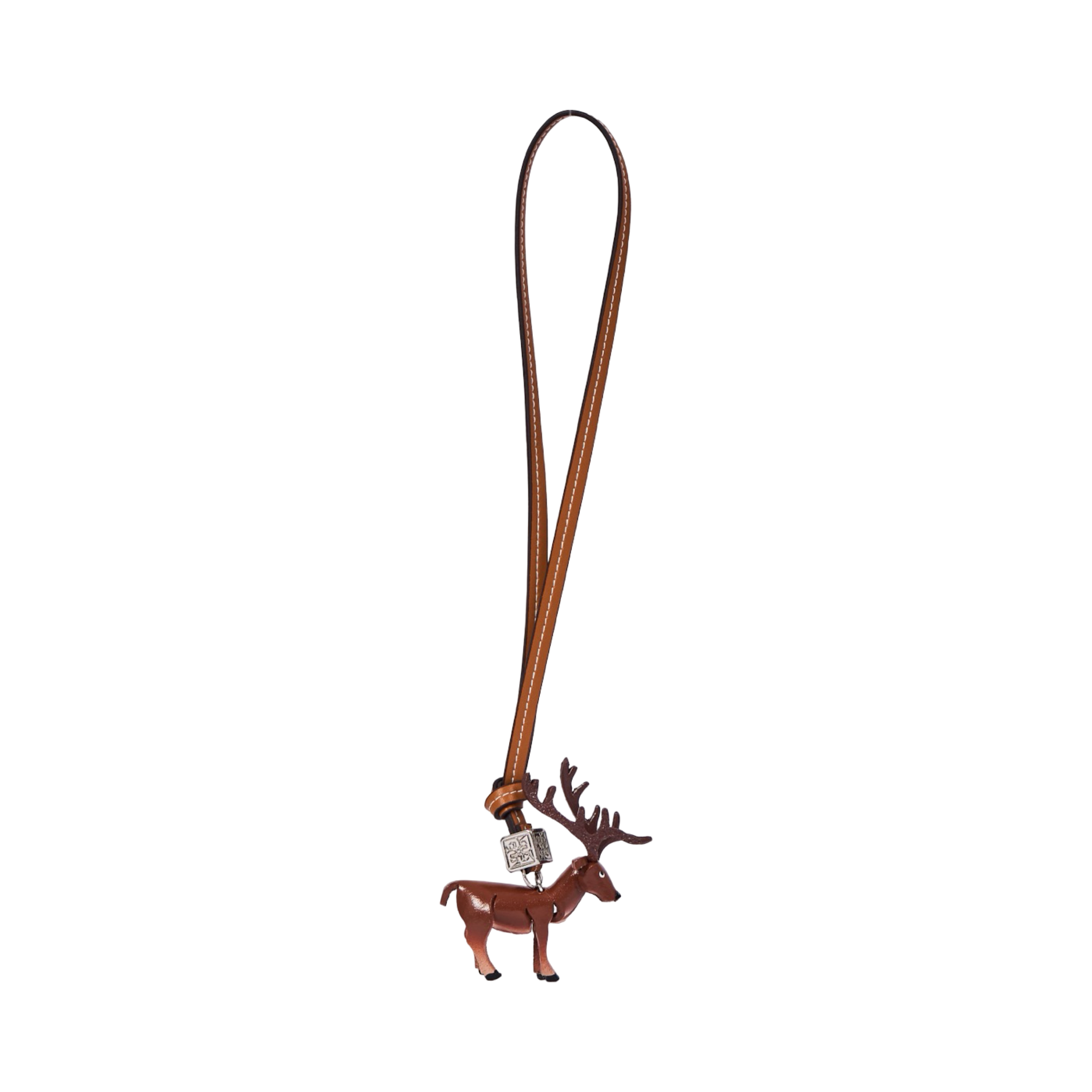 Animal Bag Charm Silver - Brown Raindeer