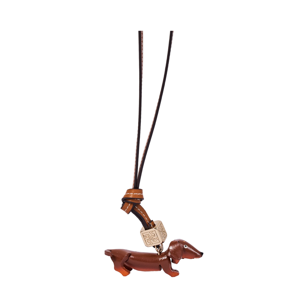 Animal Bag Charm Gold - Brown Dachshund