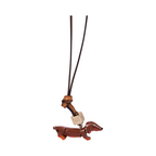 Animal Bag Charm Gold - Brown Dachshund