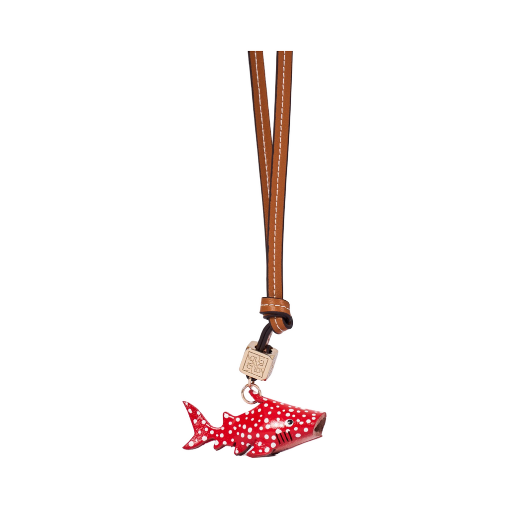Animal Bag Charm Gold - Red Shark