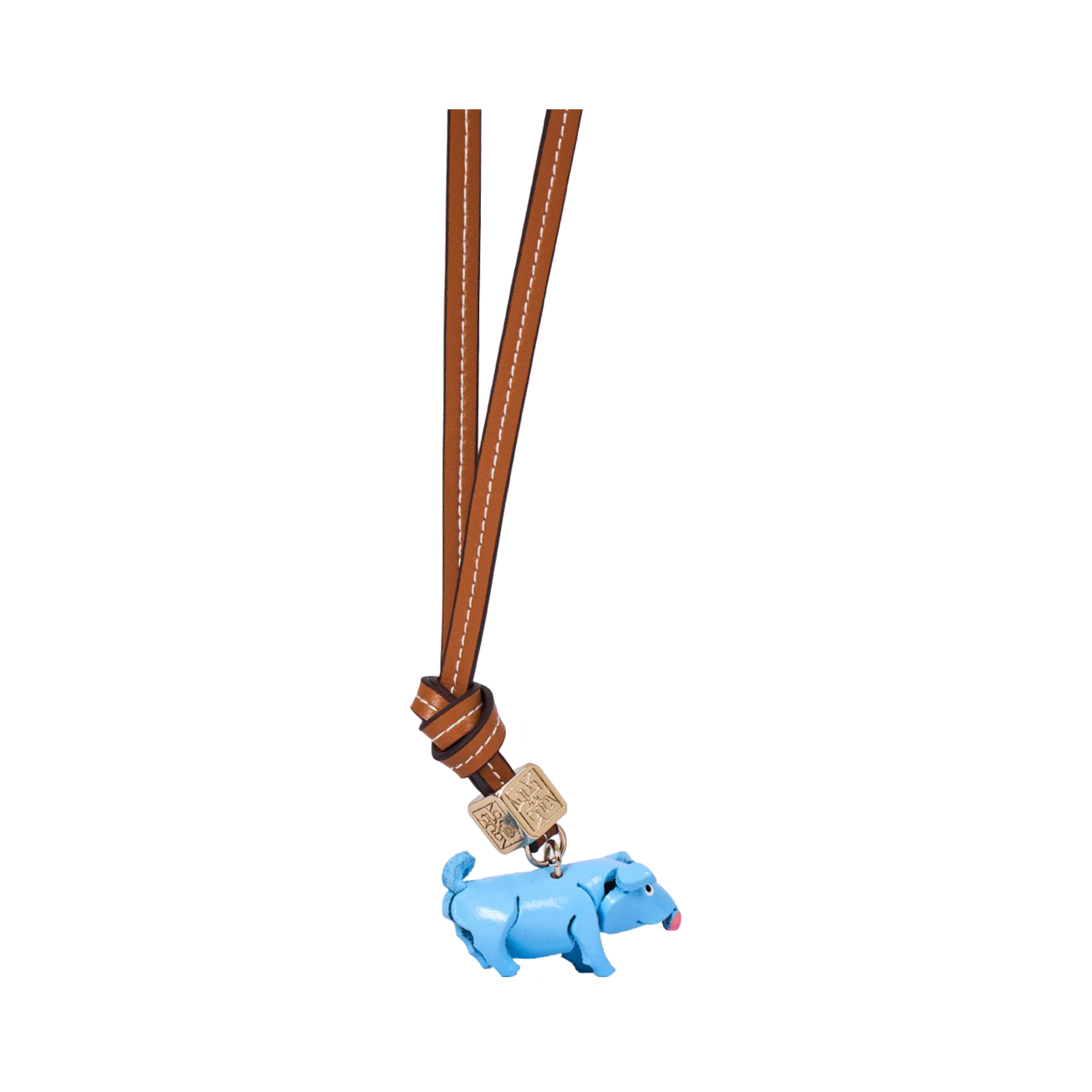 Animal Bag Charm Gold - Blue Pig