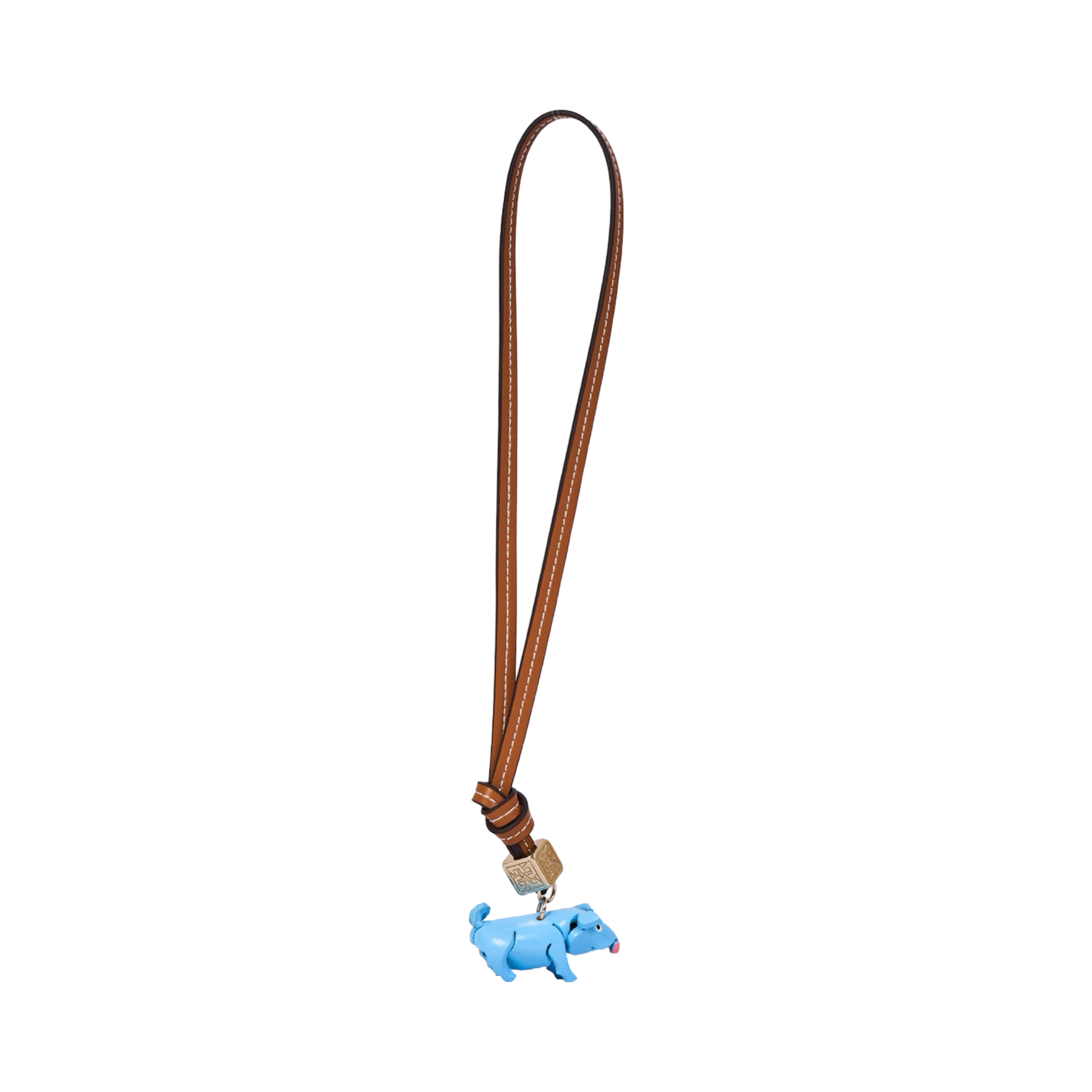 Animal Bag Charm Gold - Blue Pig