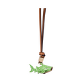 Animal Bag Charm Gold - Green Shark