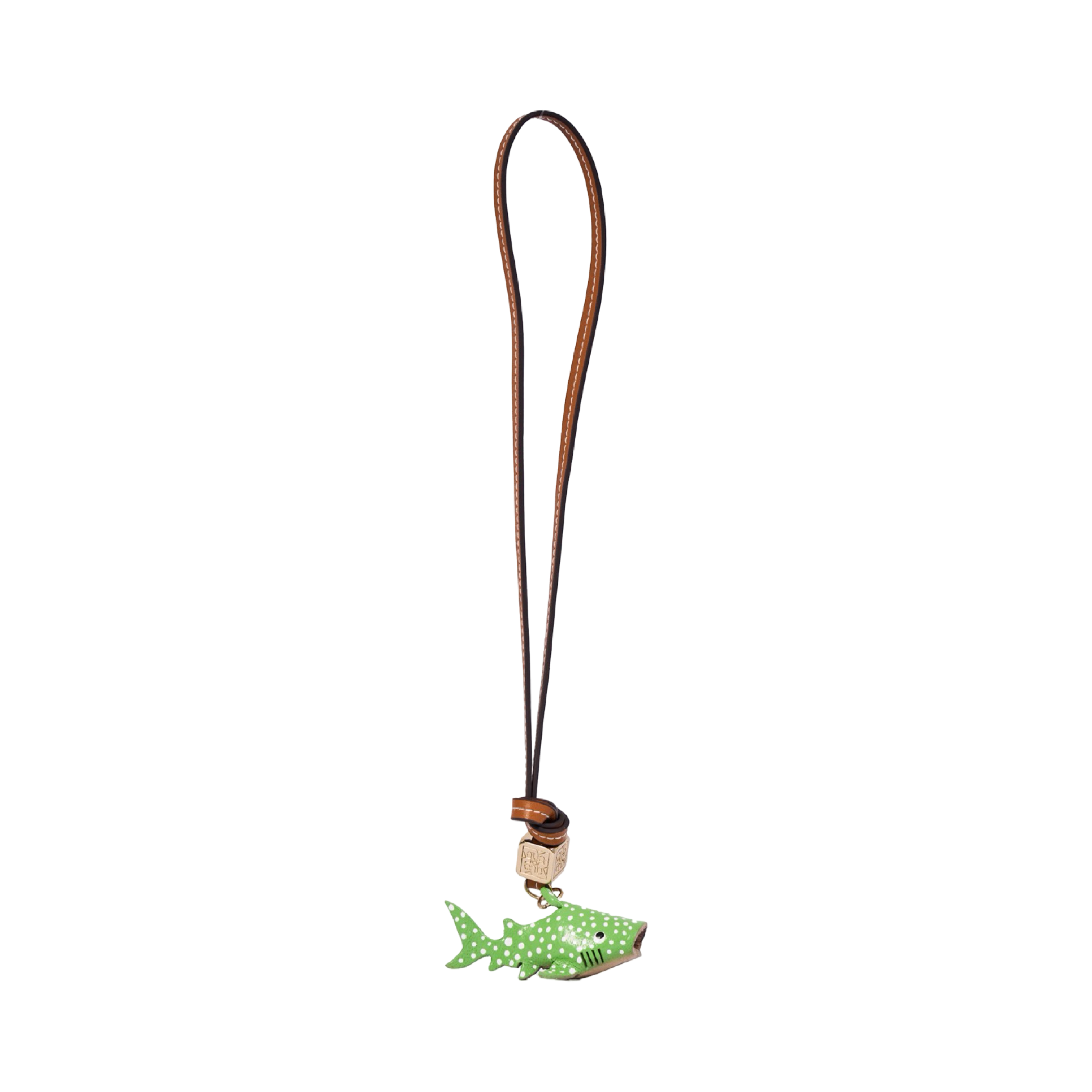 Animal Bag Charm Gold - Green Shark