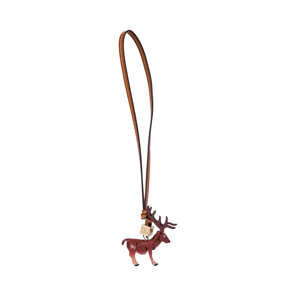 Animal Bag Charm Gold - Brown Raindeer