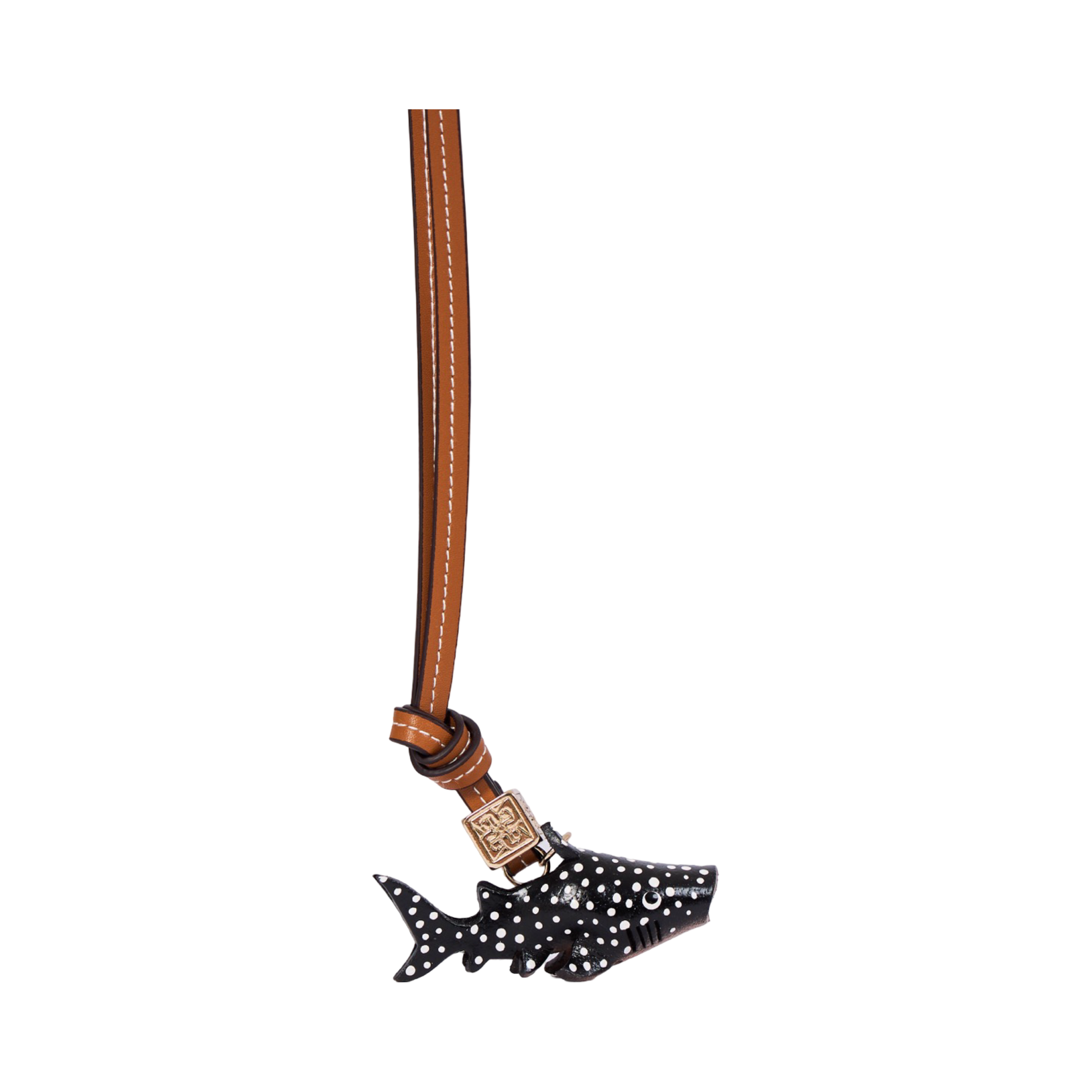 Animal Bag Charms Gold- Black Shark