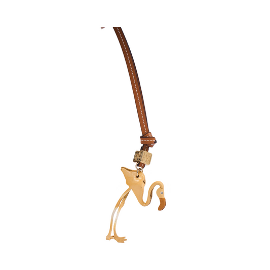 Animal Bag Charms Gold - Yellow Flamingo