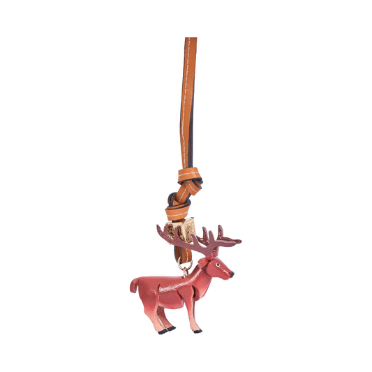 Animal Bag Charms Gold - Red Raindeer