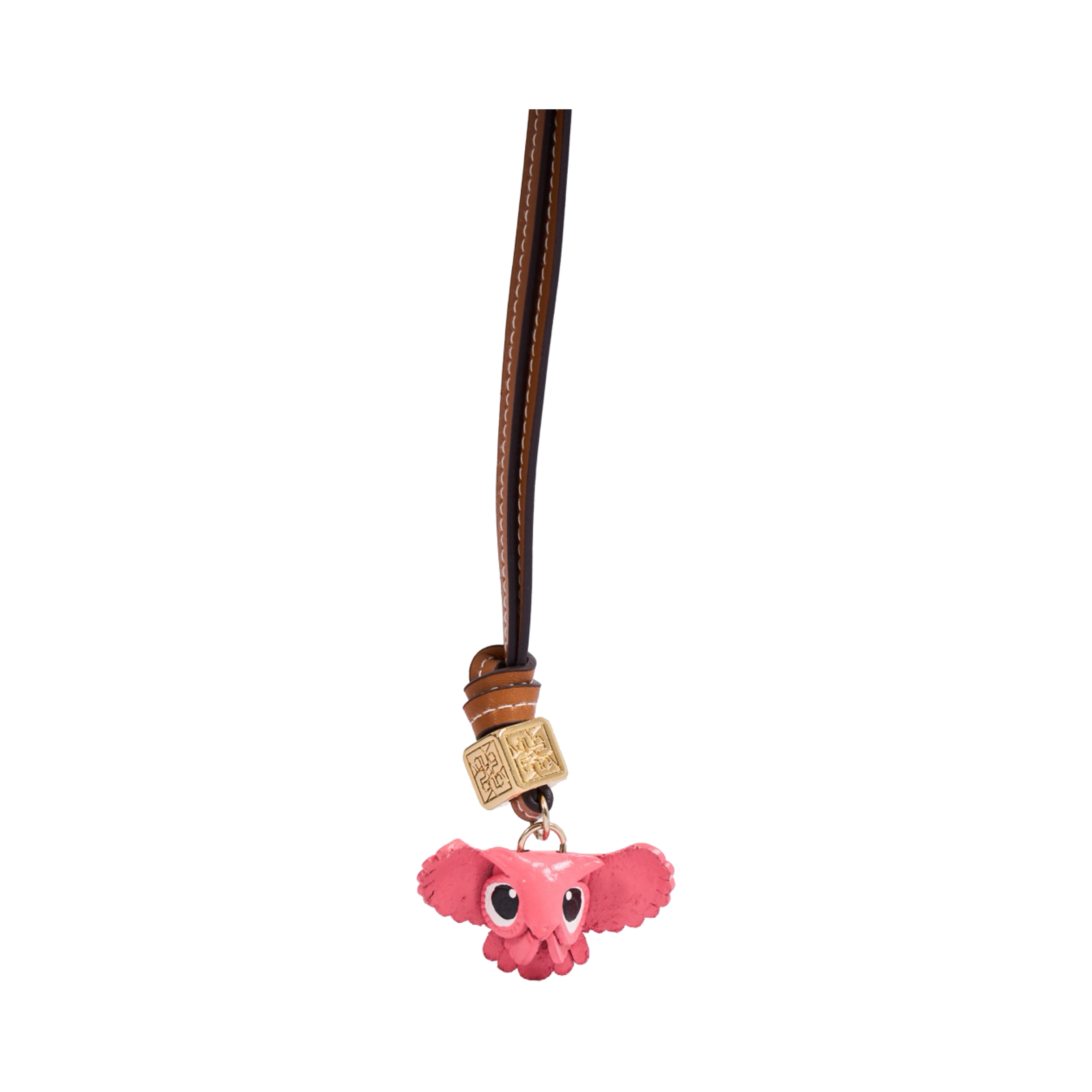 Animal Bag Charms Gold - Pink Owl
