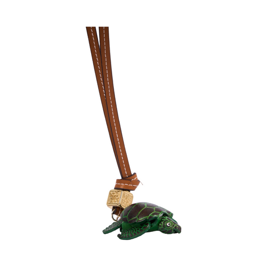 Animal Bag Charms Gold - Green Turtle
