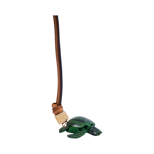 Animal Bag Charms Gold - Green Turtle