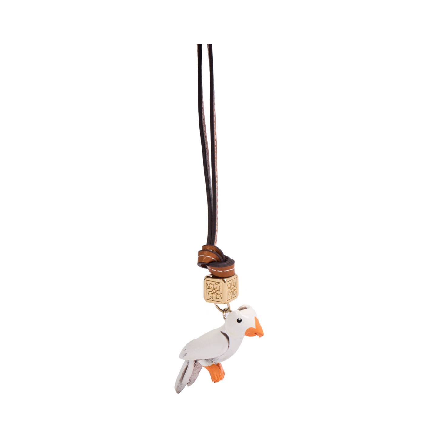 Animal Bag Charms Gold - White Parrot