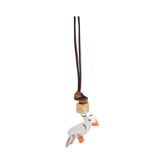 Animal Bag Charms Gold - White Parrot
