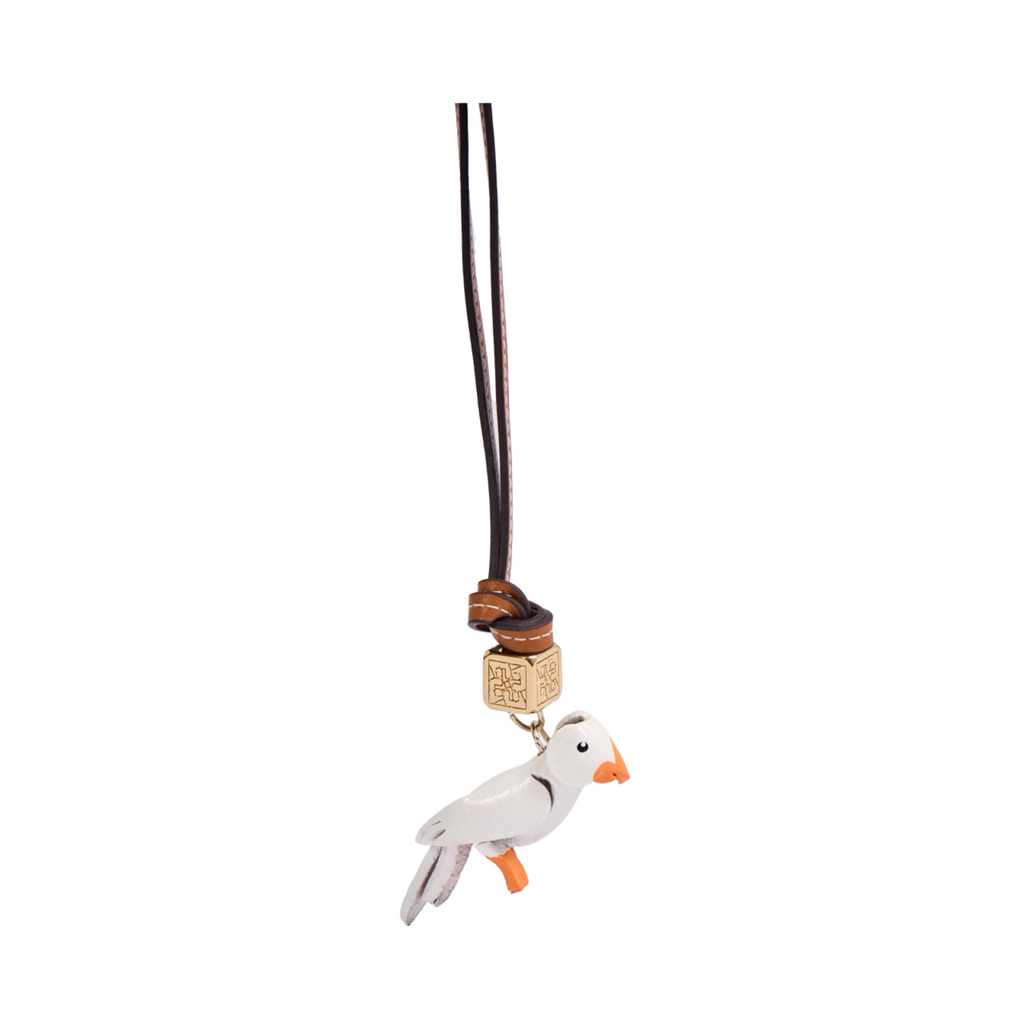 Animal Bag Charms Gold - White Parrot