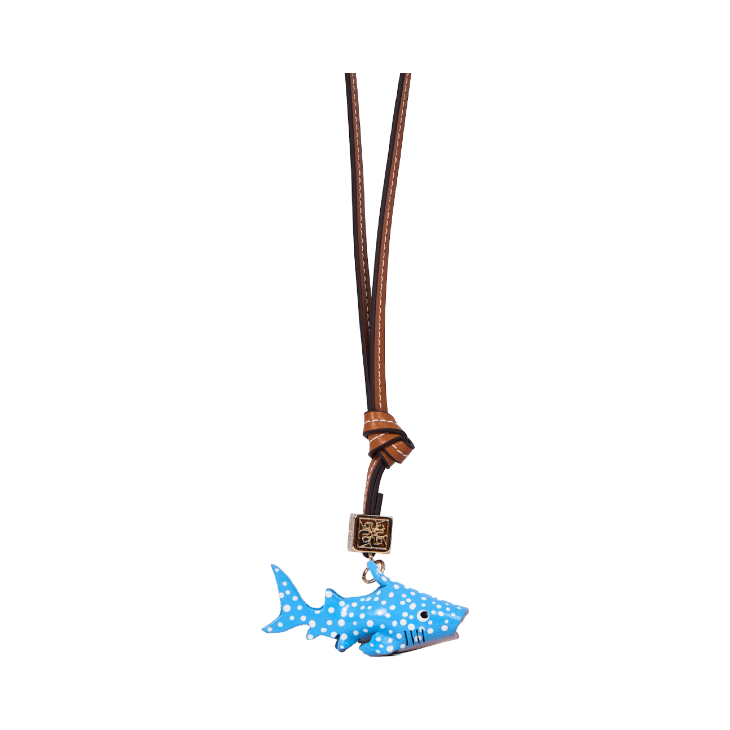 Animal Bag Charm Gold - Blue Shark