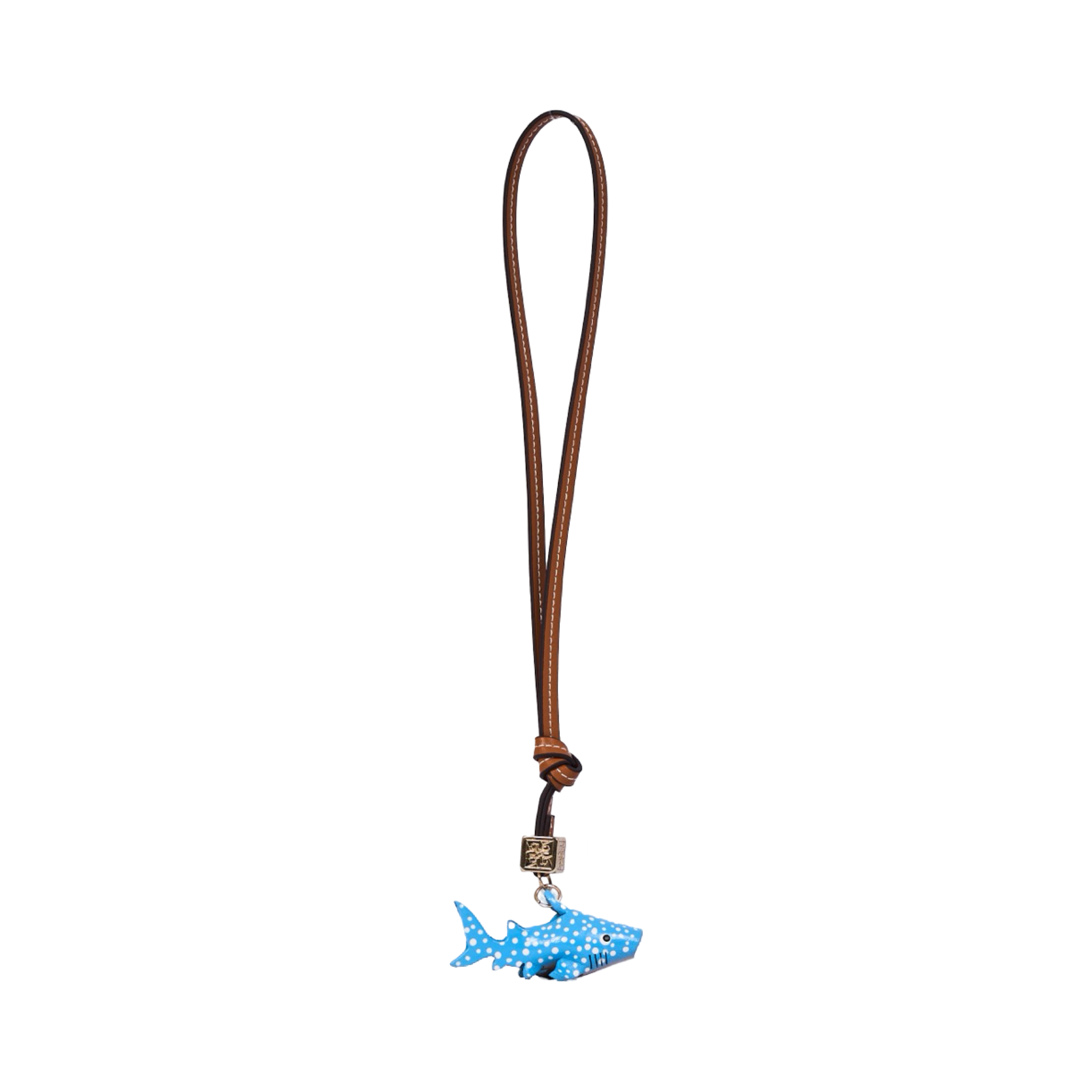 Animal Bag Charm Gold - Blue Shark