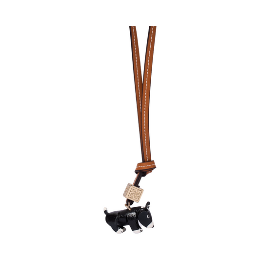 Animal Bag Charm Gold - Black Puppy