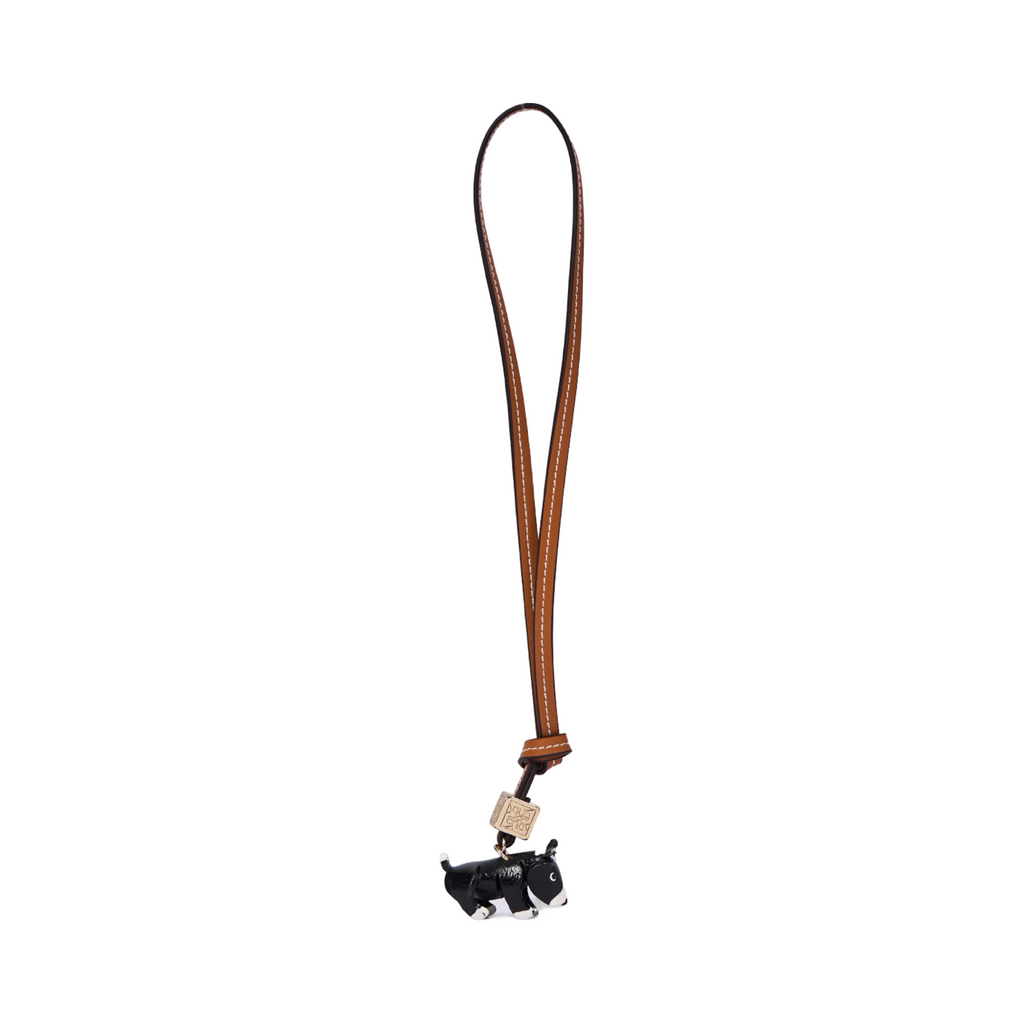 Animal Bag Charm Gold - Black Puppy