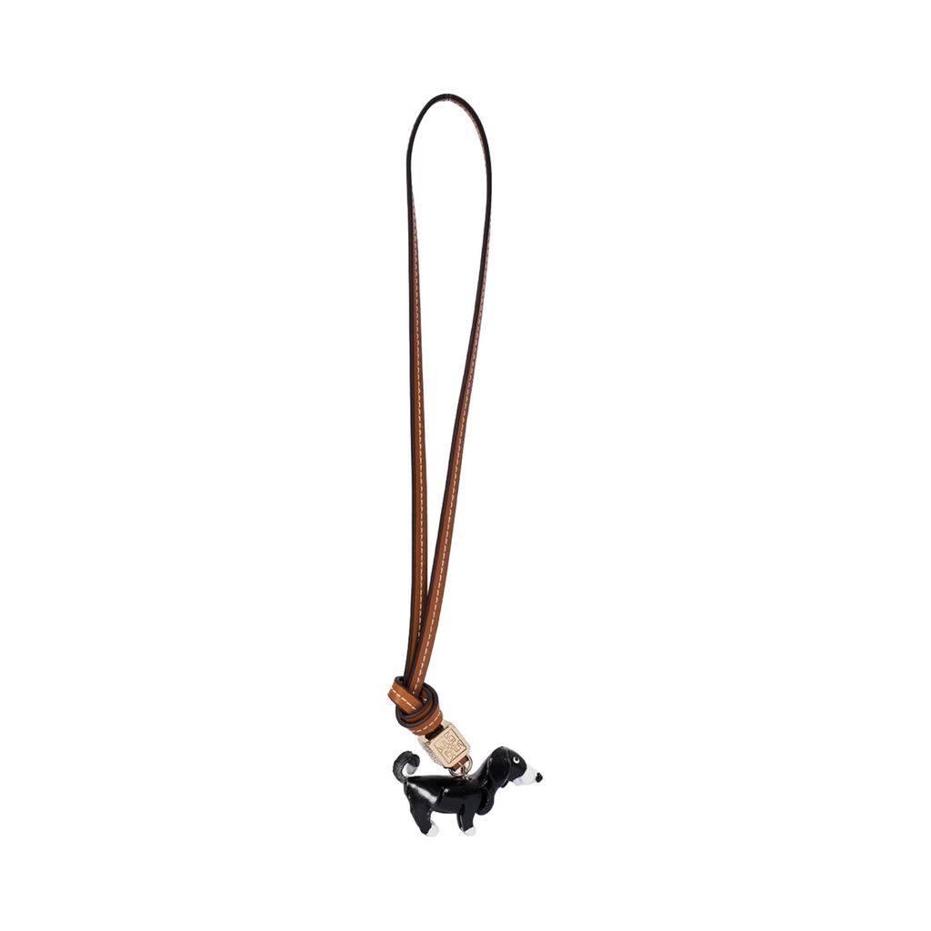 Animal Bag Charm Gold - Black Puppy