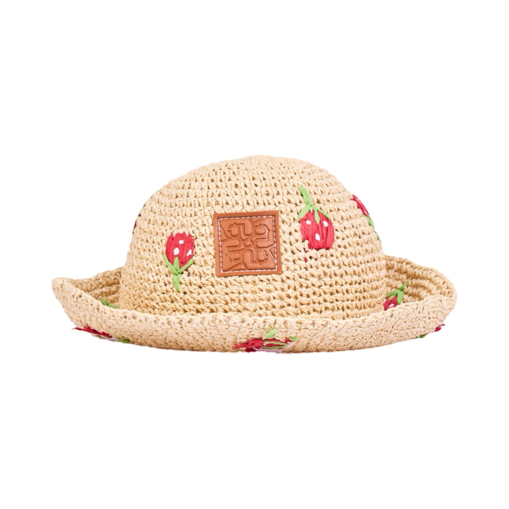 Everyday Earth – Straw Floral Bucket Hat – Beige