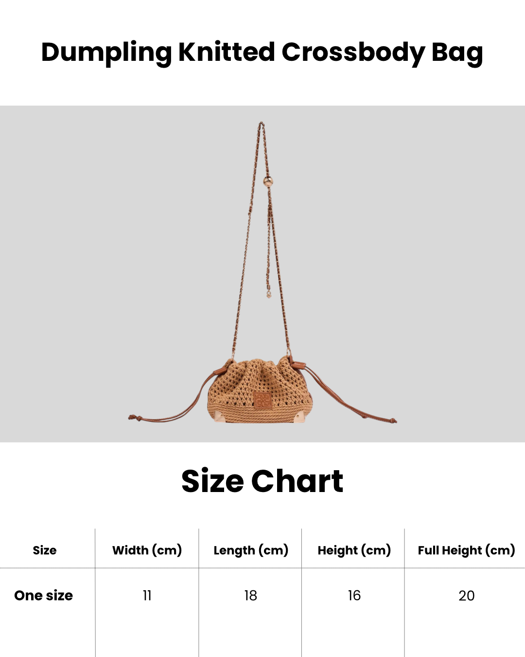 Dumpling Knitted Crossbody Bag - Beige