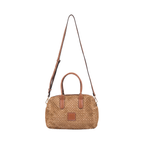 Artisan Vovage – Straw Boston Shoulder Bag M – Brown