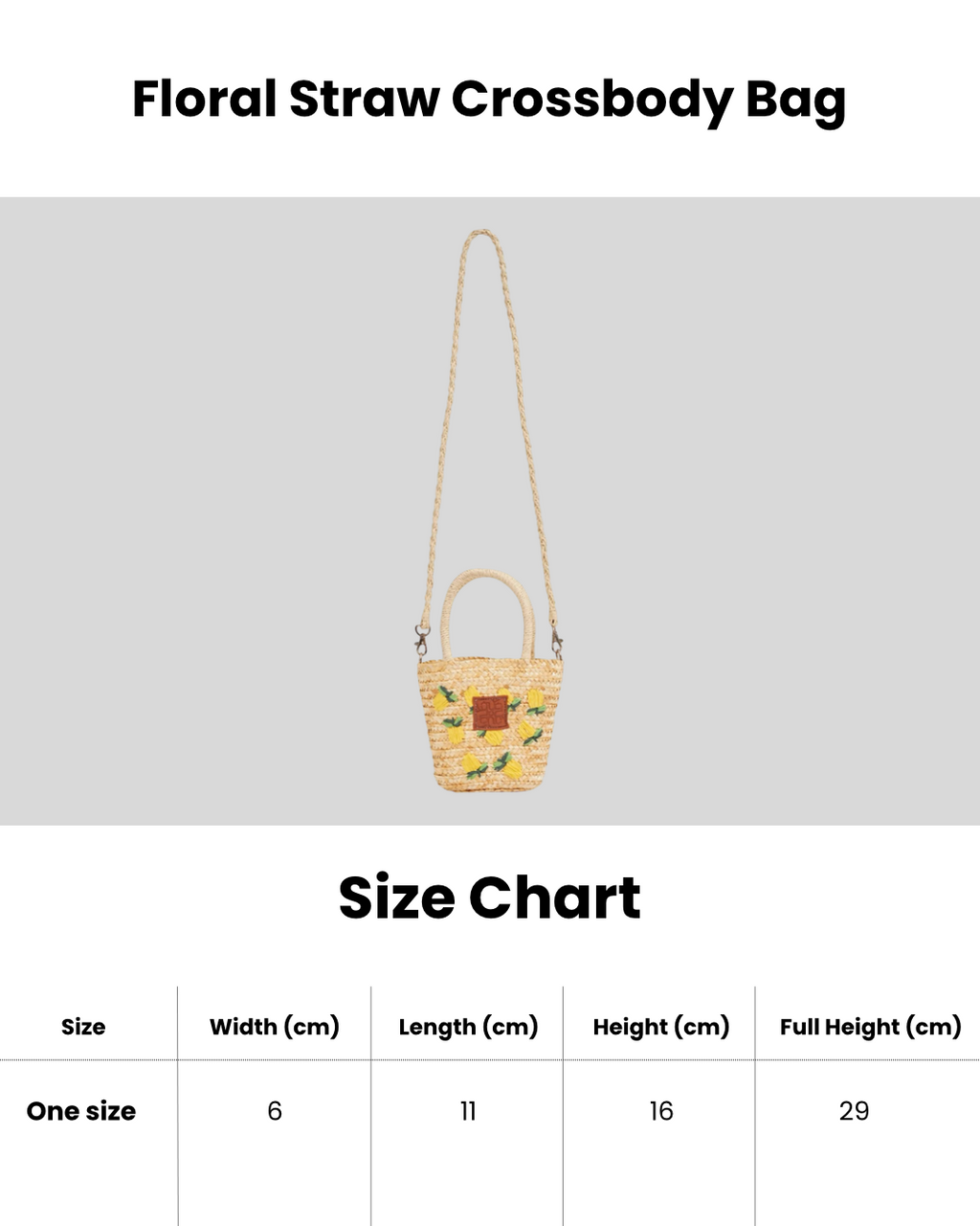 Everyday Earth – Floral Straw Crossbody Bag – Yellow