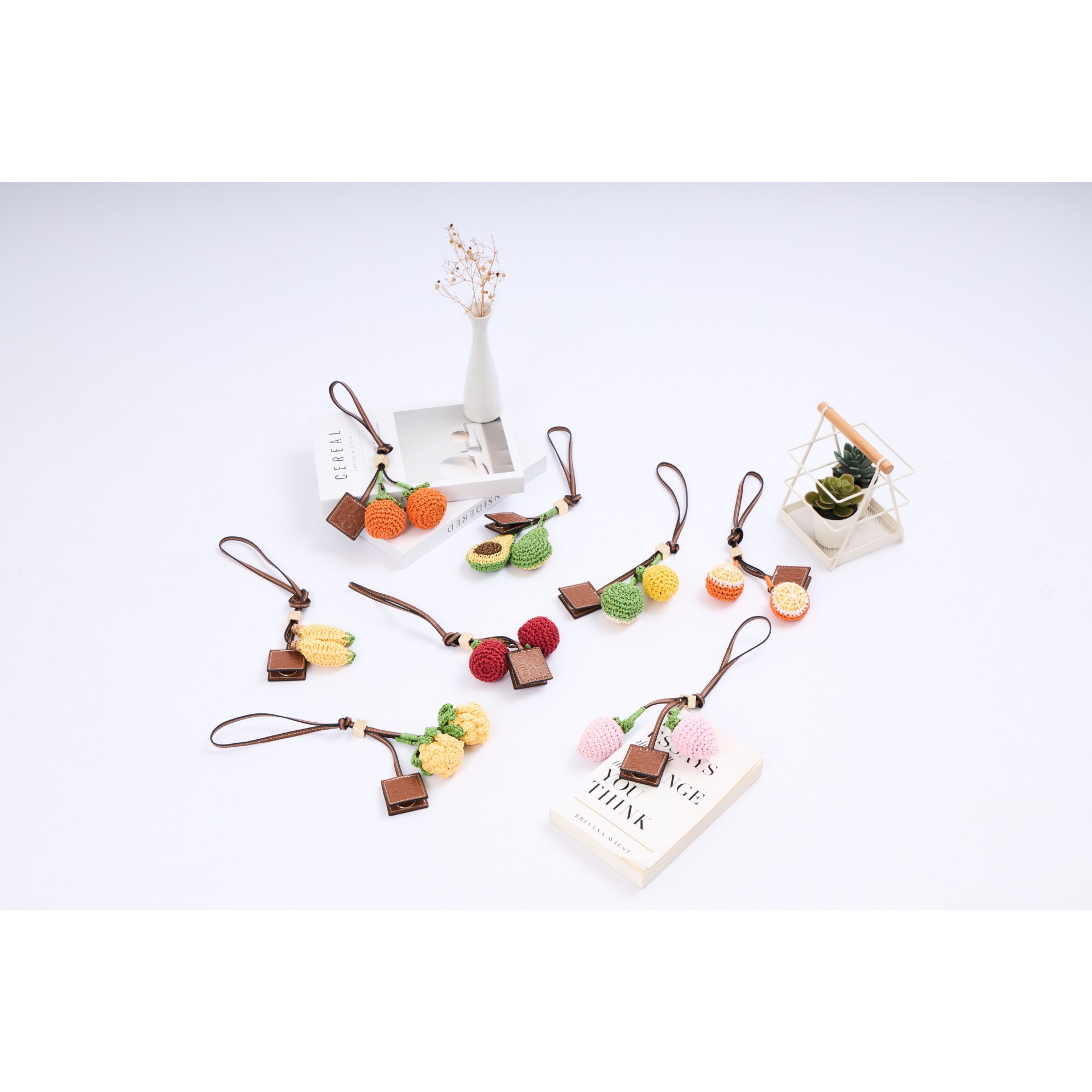 Fruity Crochet Bag Charm – Orange