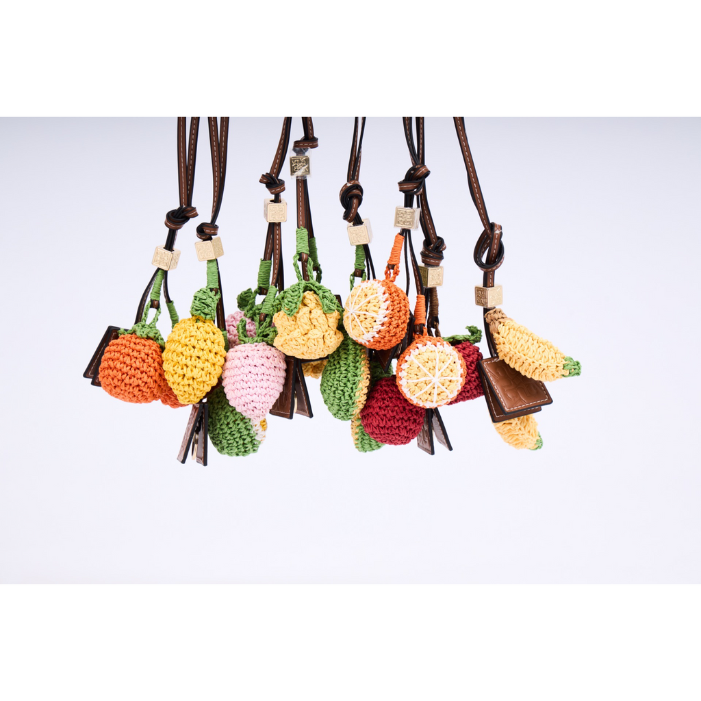 Fruity Crochet Bag Charm – Strawberry