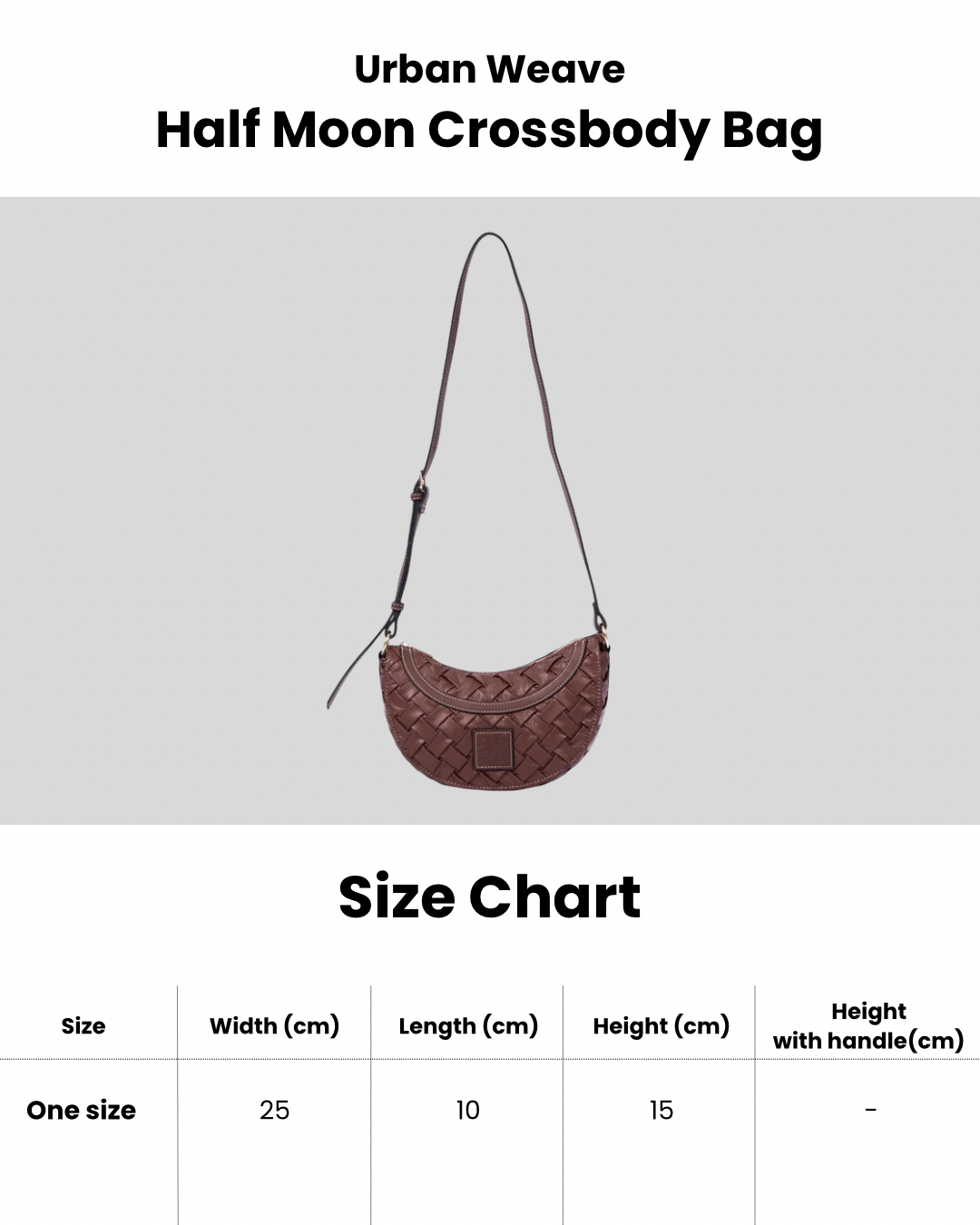 Urban Weave Collection – Half Moon Crossbody Bag – Beige