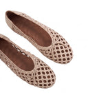 Journey –  Roma Handmade Calfskin Flats – Ivory