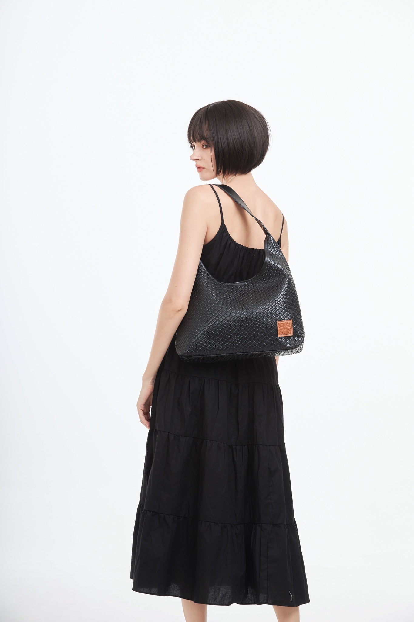 Woven Tote Bag - Black