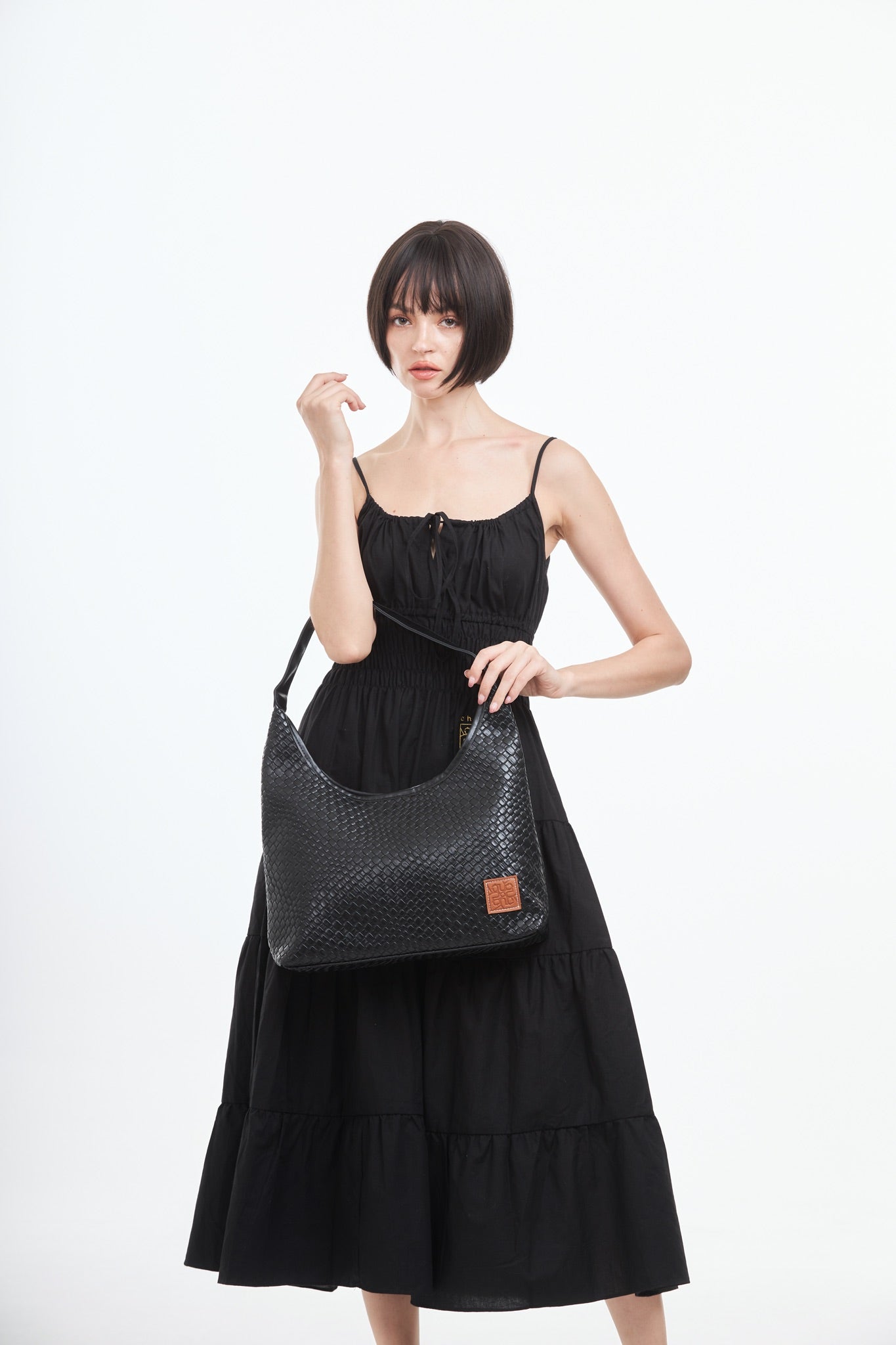 Woven Tote Bag - Black