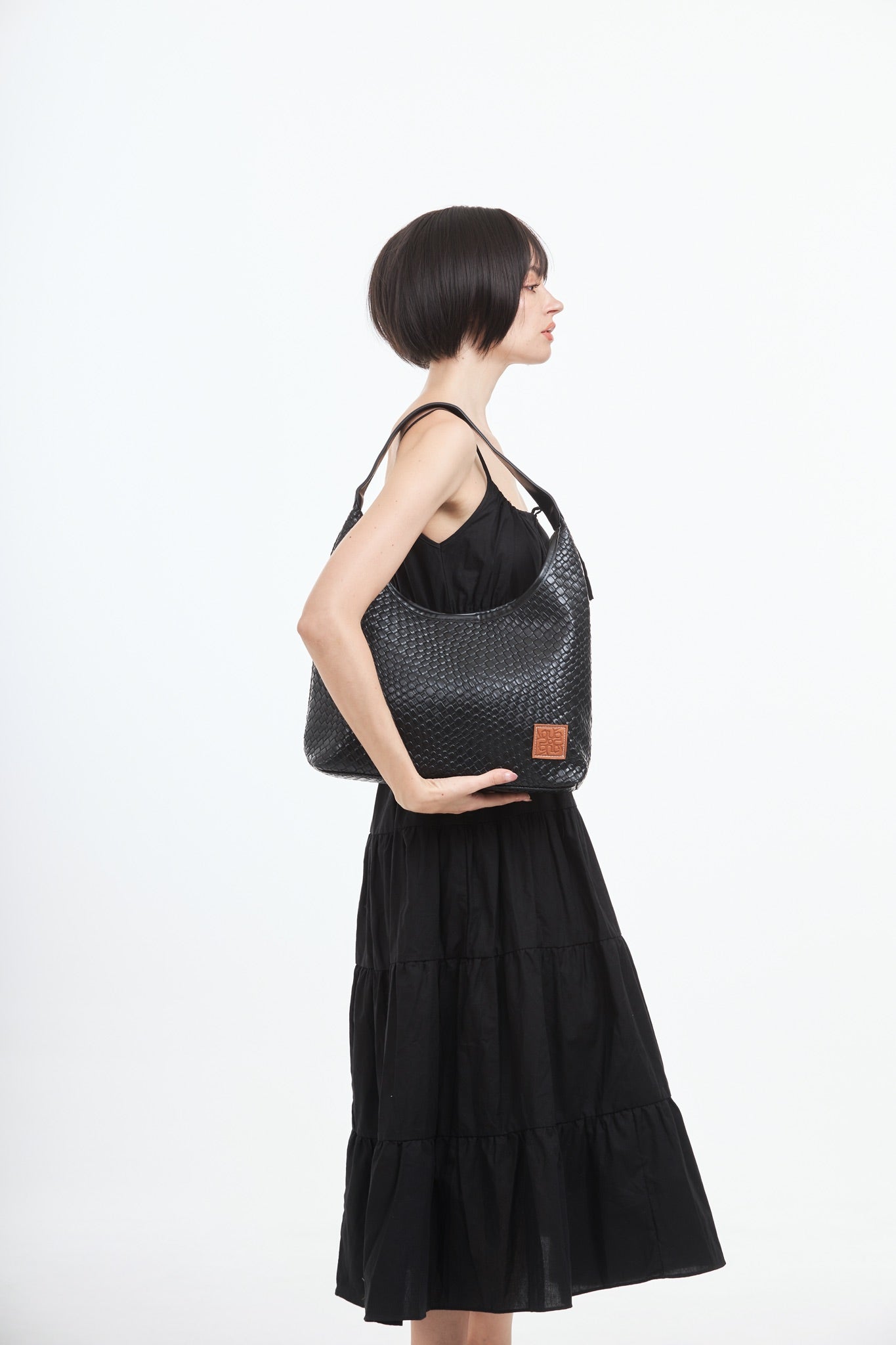 Woven Tote Bag - Black