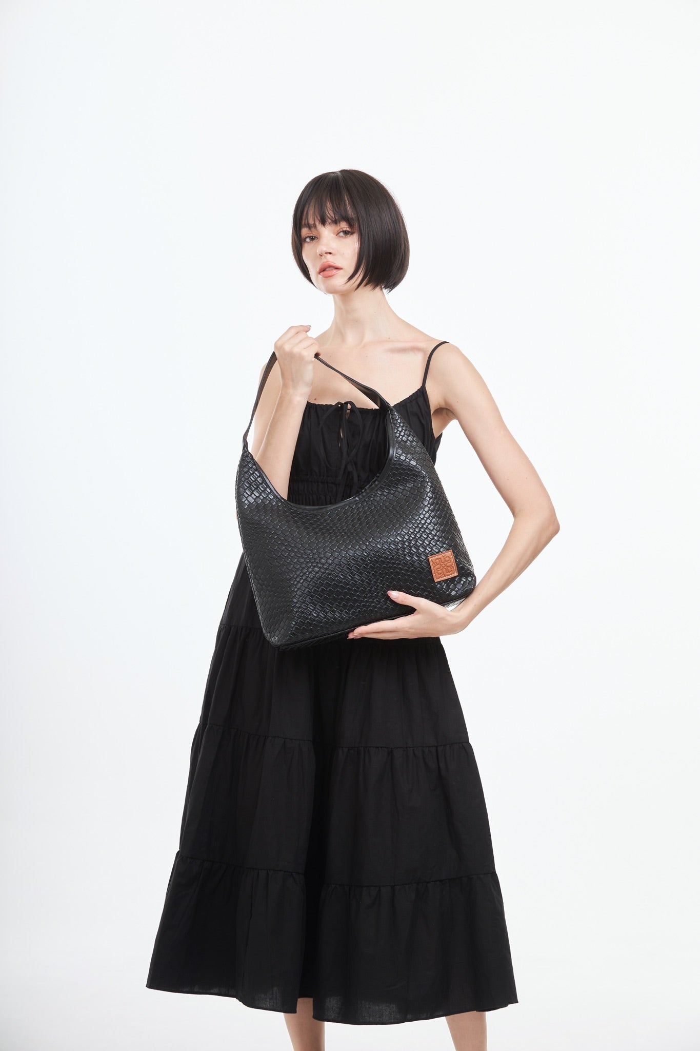Woven Tote Bag - Black