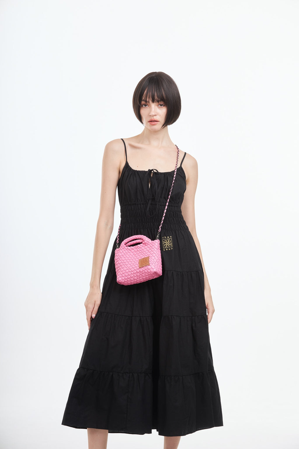 Woven Crossbody Bag S - Pink