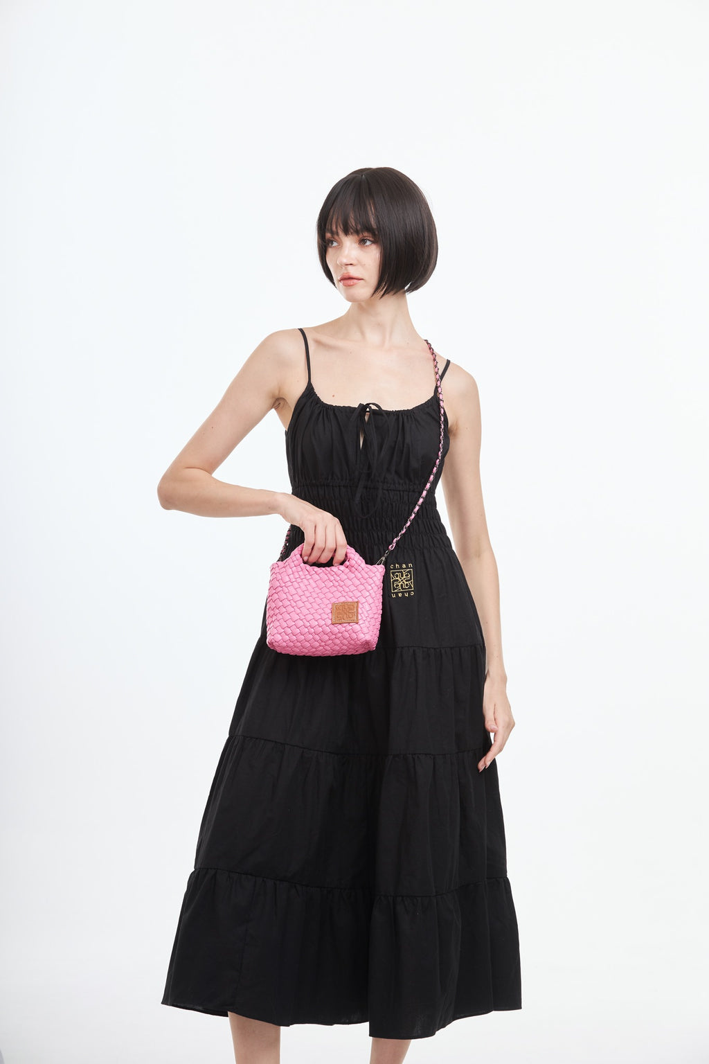 Woven Crossbody Bag S - Pink