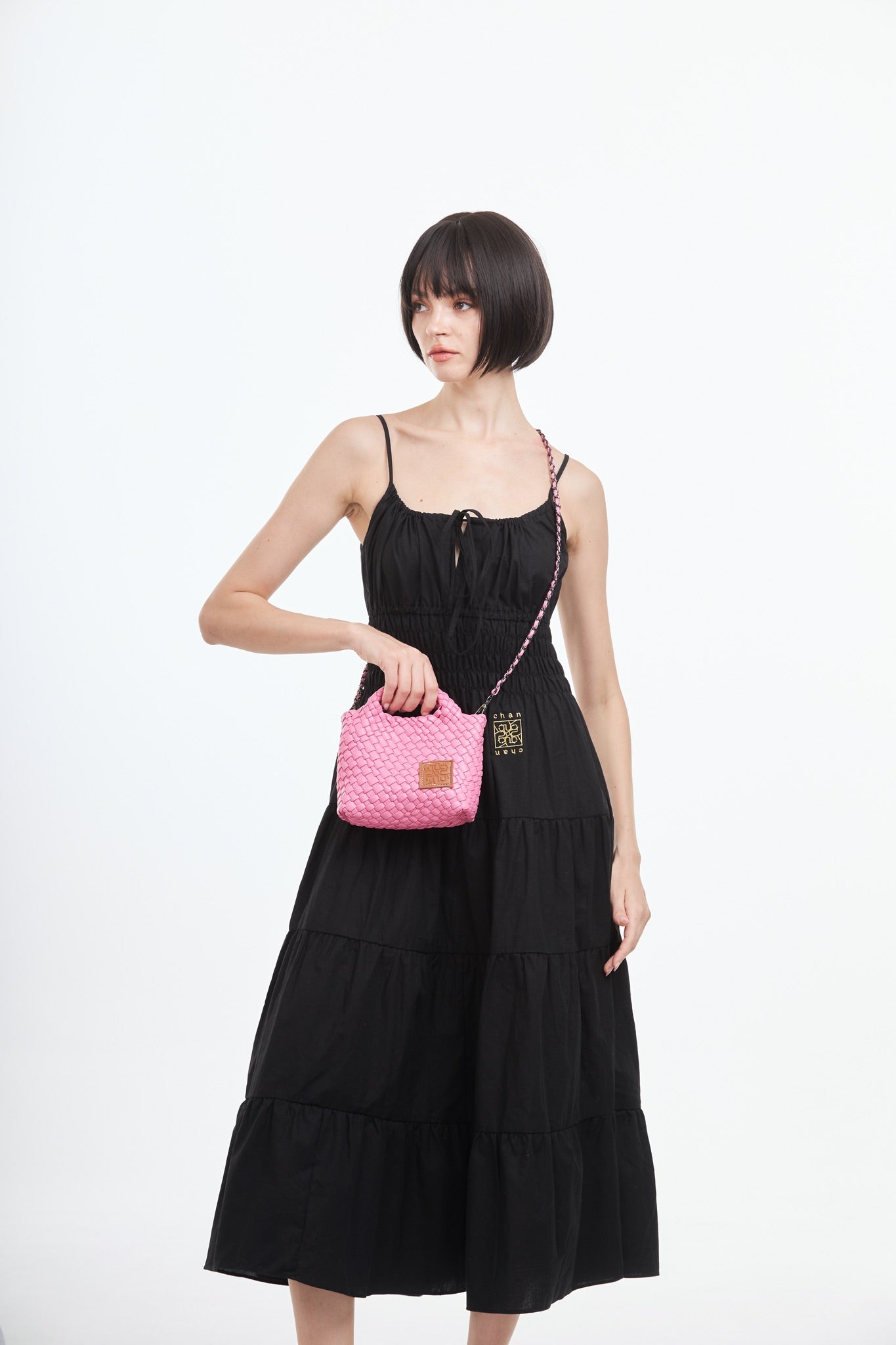 Woven Crossbody Bag S - Pink