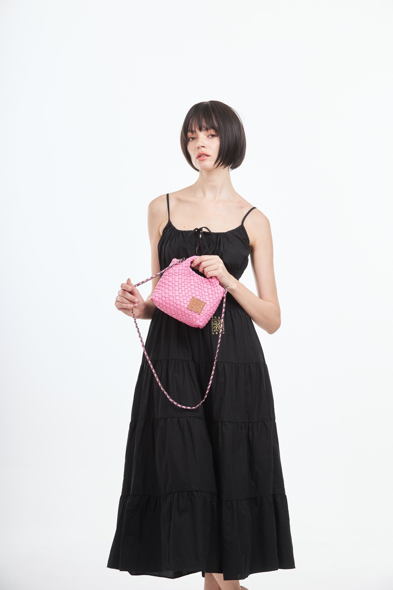 Woven Crossbody Bag S - Pink