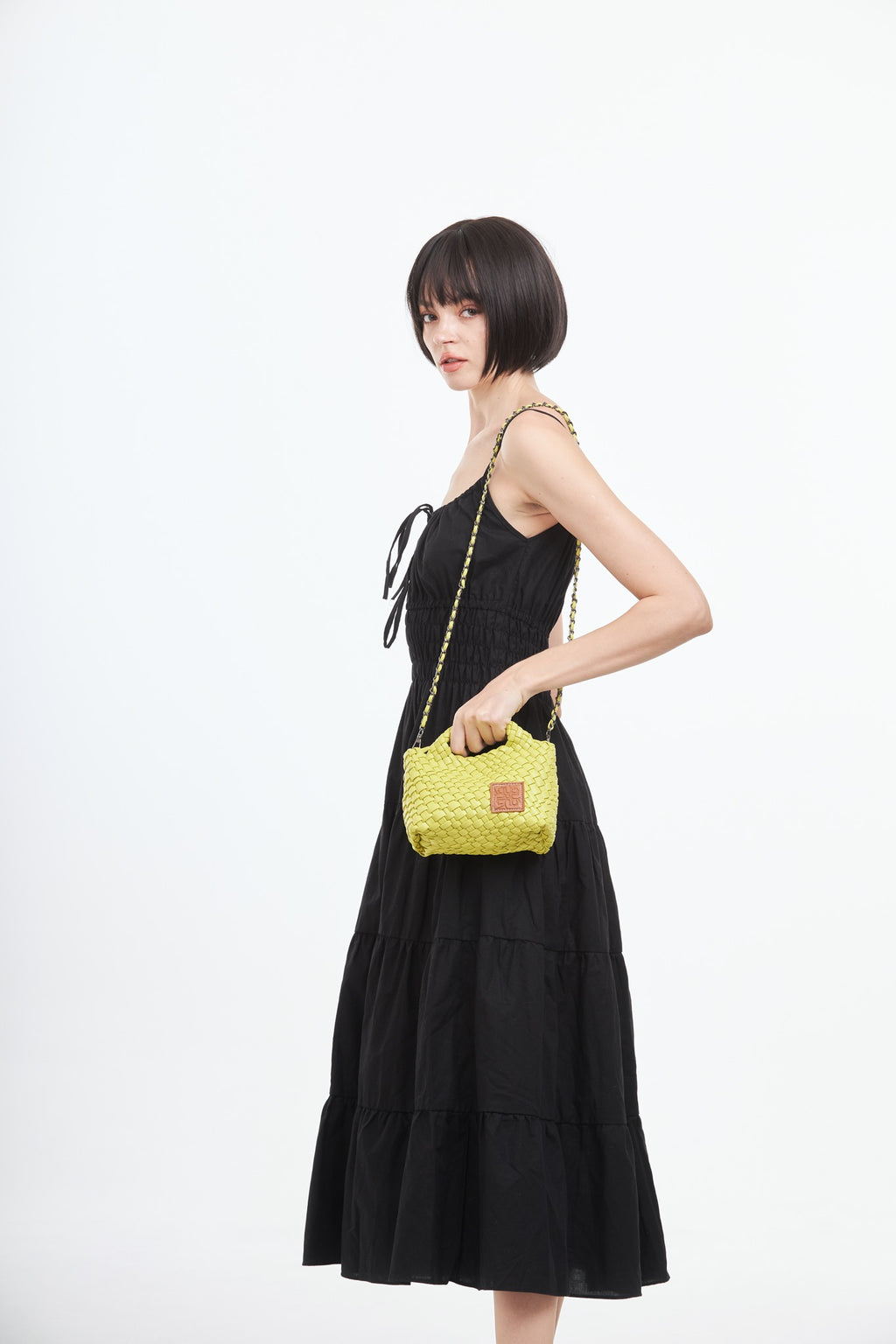 Woven Crossbody Bag S - Lemon