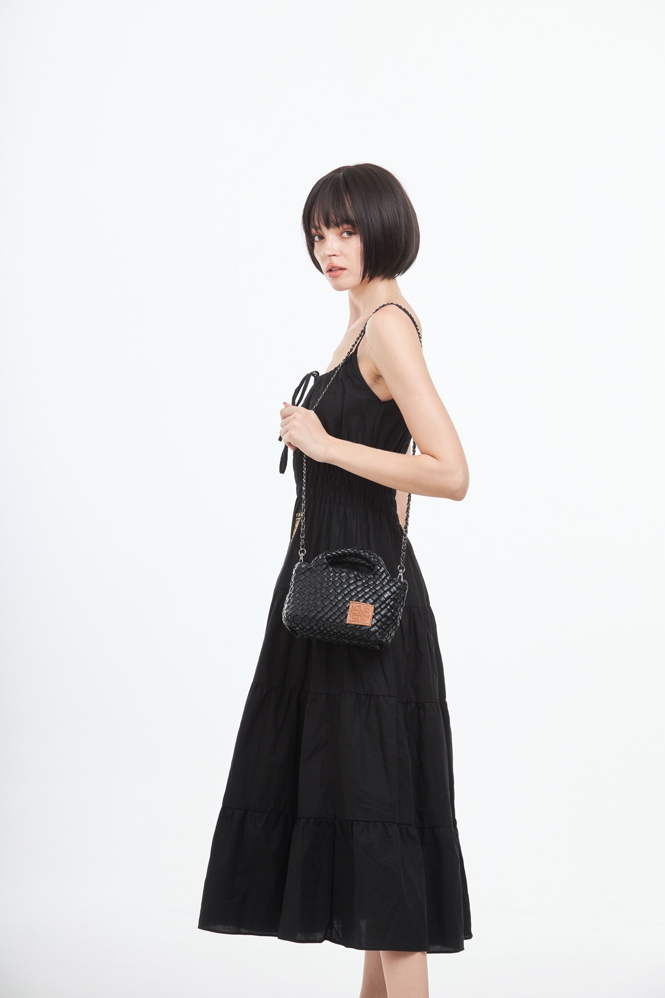 Woven Crossbody Bag S - Black