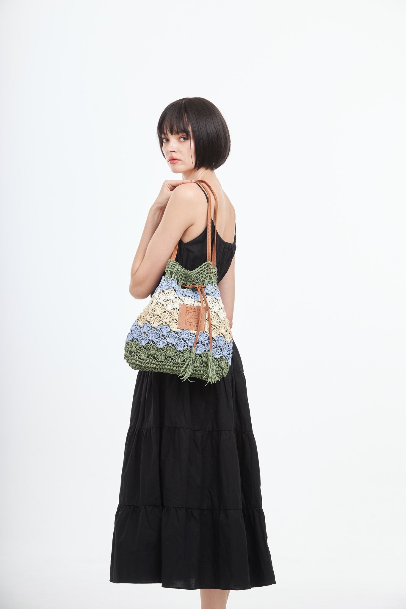 Everyday Earth – Straw Bucket Bag – Green